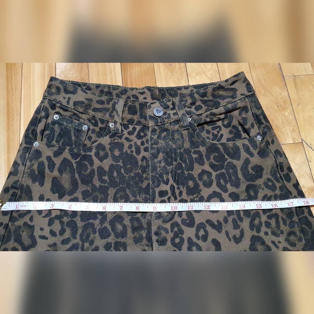 Aelfric Eden Brown Leopard Print Flare Jeans - Picture 7 of 8